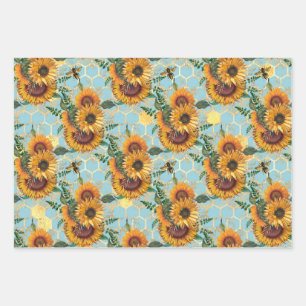 Sunflower Gifts   Bright As A Sunflower Wrapping Paper Sheet
