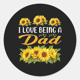 Sunflower Gifts For Dad Pregnancy Announcement App Classic Round Sticker