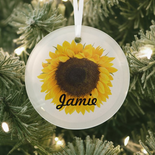 Sunflower Gifts Glass Tree Decoration (Insitu)