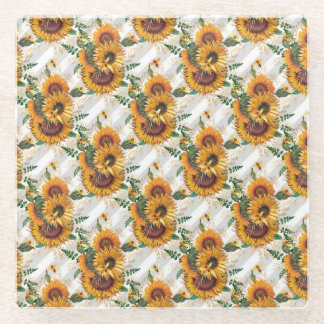 Sunflower Gifts | Look At The Sunflower Glass Coaster