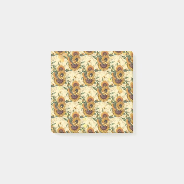Sunflower Gifts | Sunflower Turn Surrounded Post-it Notes (Front)