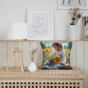 Sunflower Girl Cushion