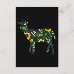 Sunflower Girl Floral Goat Kid Hawaiian Enclosure Card