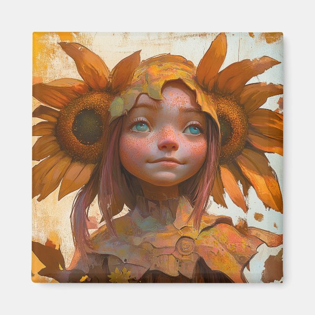 Sunflower Girl Magnet (Front)