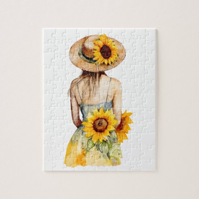 Sunflower Girl Puzzle (Vertical)