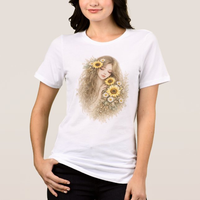 Sunflower Girl Tri-Blend Shirt (Front)