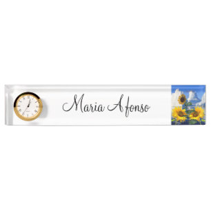 Sunflower Glacier Desk Nameplate