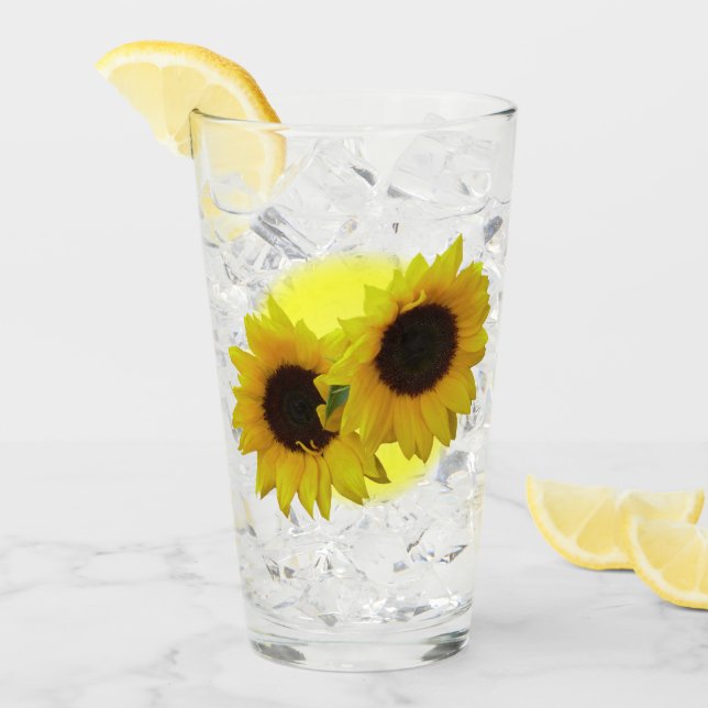 Sunflower Glasses Personalised Sunflower Gifts (Front Ice)