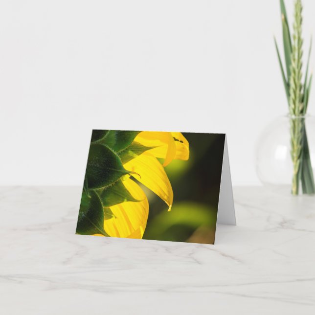 Sunflower Glowing Folded Thank You Card (Front)