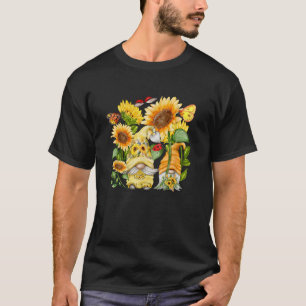 Sunflower Gnome Butterfly Ladybug For Women Floral T-Shirt