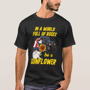 Sunflower Gnome Hotrod Usa 4th Of July Independenc T-Shirt