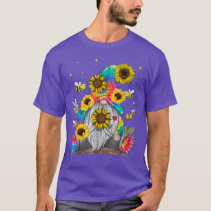 Sunflower Gnome Lover Hippie Gnome Sunflower Mum T-Shirt