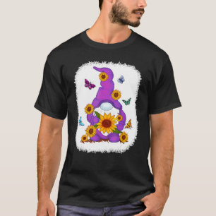 Sunflower Gnome Paint Background T-Shirt
