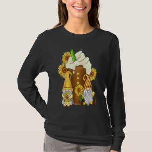 Sunflower Gnome Retro Hippies Floral Gnome Mens Wo T-Shirt