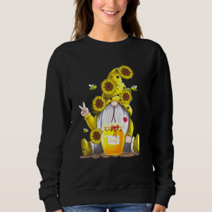 Sunflower Gnome with Yellow Bee Sweatshirt