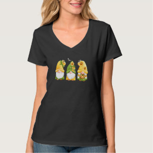 Sunflower Gnomes Garden Buzy Bees Bee Kind Autumn T-Shirt