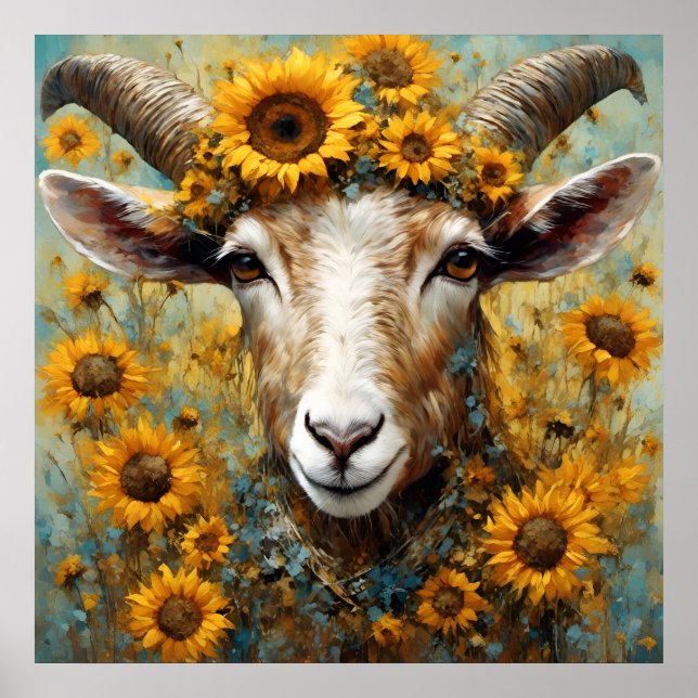 Sunflower Goat Poster (Front)