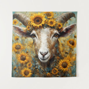 Sunflower Goat Tapestry
