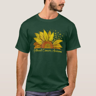 Sunflower Gold Ribbon Childhood Cancer Awareness T-Shirt