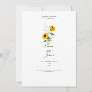 sunflower golden garden wedding invitation