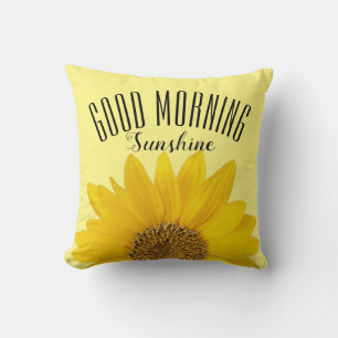 Sunflower Good Morning Sunshine Throw Pillow