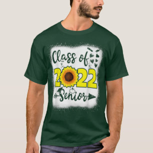 Sunflower Graduation Class Of 2022 Senior Bleached T-Shirt