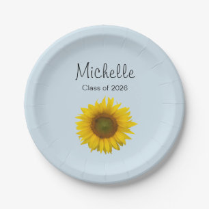 Sunflower Graduation Class of 2025 Paper Plate