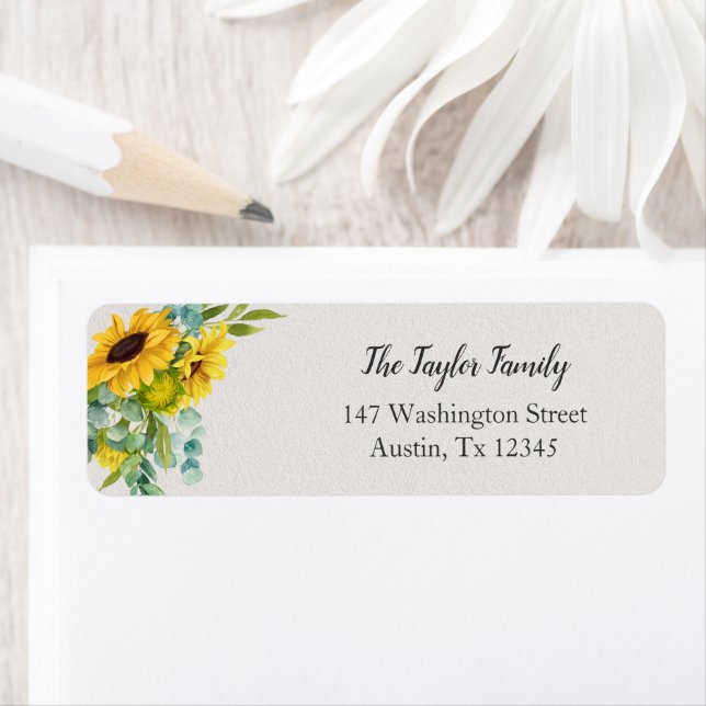 Sunflower Graduation Party Family Return Address (Insitu)