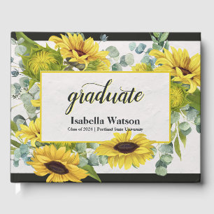 Sunflower Graduation Party Keepsake Guest Book