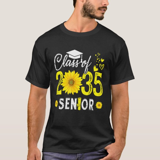 Sunflower Graduation Senior Class Of 2035 35 Gradu T-Shirt (Front)