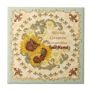 Sunflower Grandma  Tile