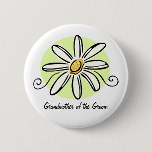 Sunflower Grandmother of Groom Round Button