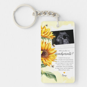 Sunflower Grandparents to be from Bump Ultrasound Key Ring