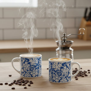 Sunflower Grapes in Blue William Morris Espresso Cup