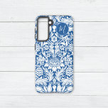 Sunflower Grapes Pattern William Morris Samsung Galaxy Case<br><div class="desc">Enhance your summer fashion with a Samsung Galaxy S21 phone case that showcases a vintage blue and white sunflower pattern with a monogram,  from the classic arts and crafts designs of the esteemed English artist William Morris (1834-1896).</div>