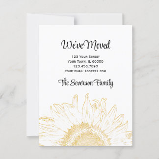 Sunflower Graphic Change of Address Announcement