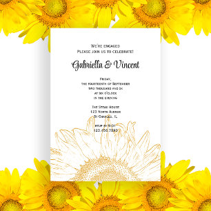 Sunflower Graphic Engagement Party Invitation