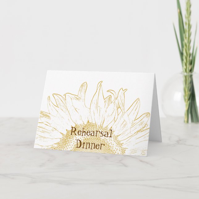 Sunflower Graphic Floral Rehearsal Dinner Invitation (Front)