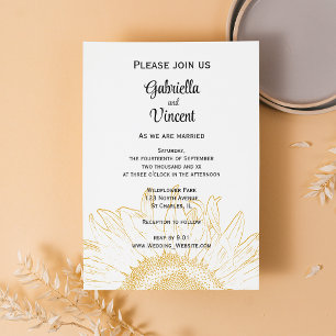 Sunflower Graphic Wedding Invitation