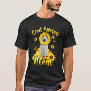 Sunflower Great Pyrenees Mum Dog  Mother's Day T-Shirt