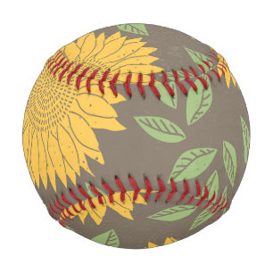 Sunflower Green Leaves Pretty Flowers Natural Baseball