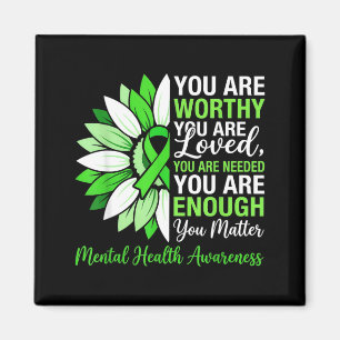 Sunflower Green Mental Health Awareness Magnet