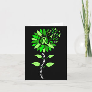 Sunflower green ribbon cerebral palsy cp awareness card