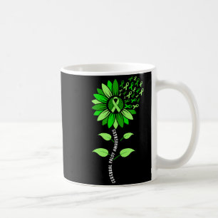 Sunflower green ribbon cerebral palsy cp awareness coffee mug