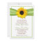 Sunflower Green Ribbon Wedding Invitation
