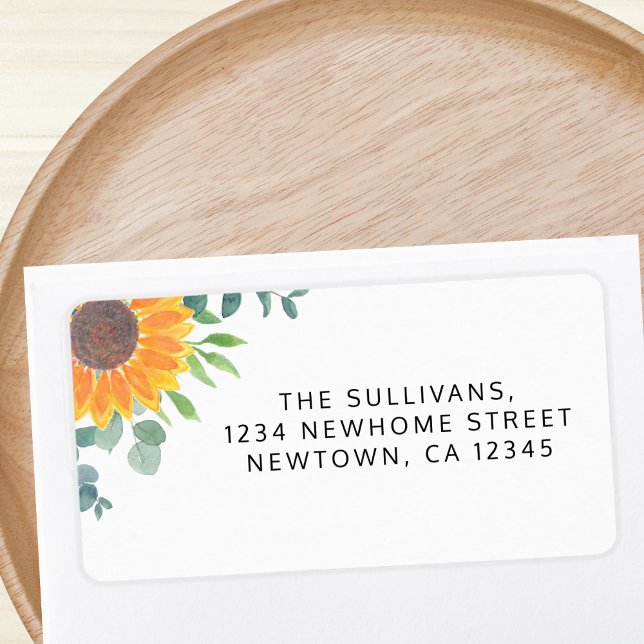 Sunflower Greenery Return Address  Label (Creator Uploaded)