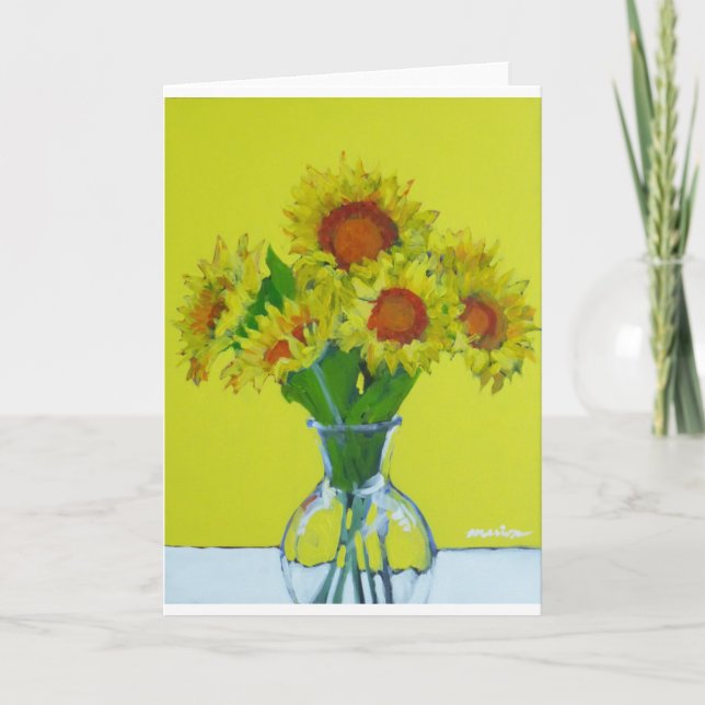 Sunflower Greeting Card . Yellow on Yellow (Front)
