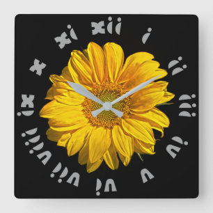 Sunflower Grey Fat Roman Numbers Wall Clock