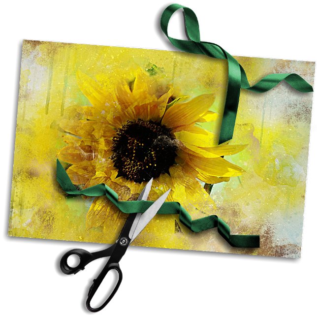 Sunflower Grunge | Floral Decoupage Ephemera Tissue Paper (Creator Uploaded)