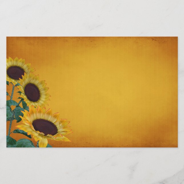 Sunflower Grunge Stationery (Front)